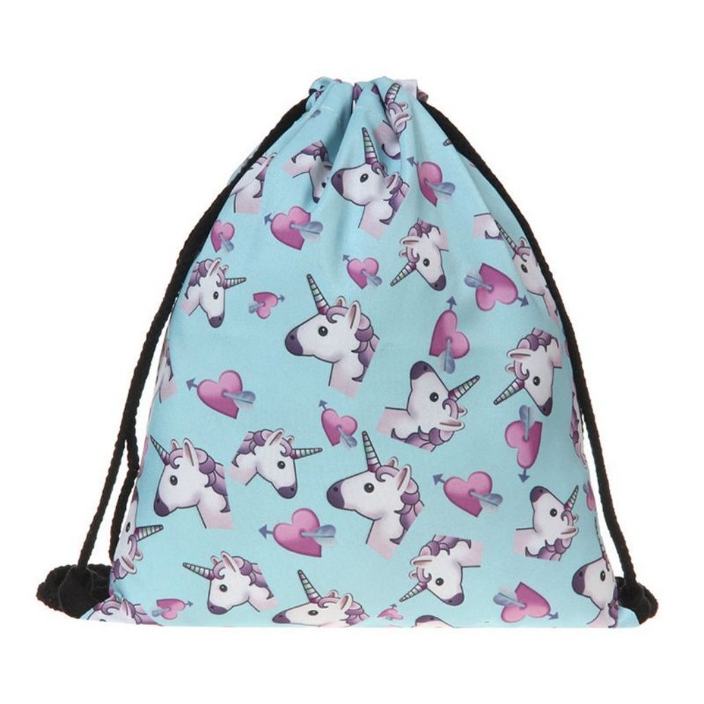 Unicorn Print Drawstring Backpack